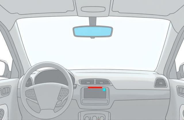 Diagram showing the correct placement of a physical vignette on a car windshield.