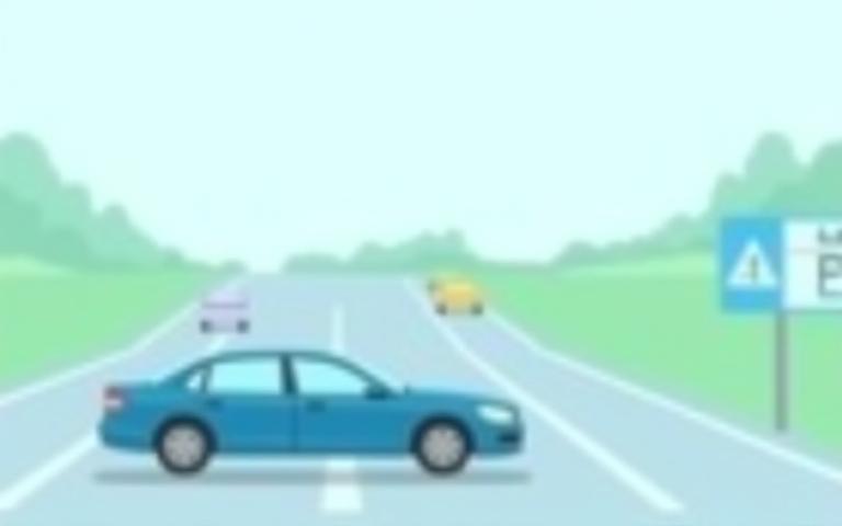 Illustration showing a car on a highway with a vignette requirement sign.